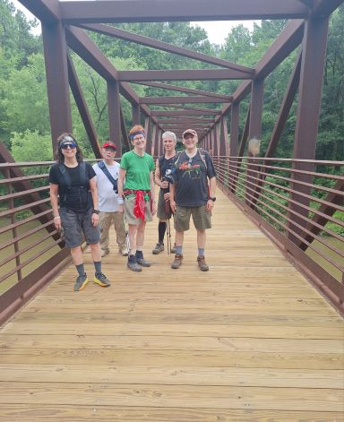 Group shot on bridge